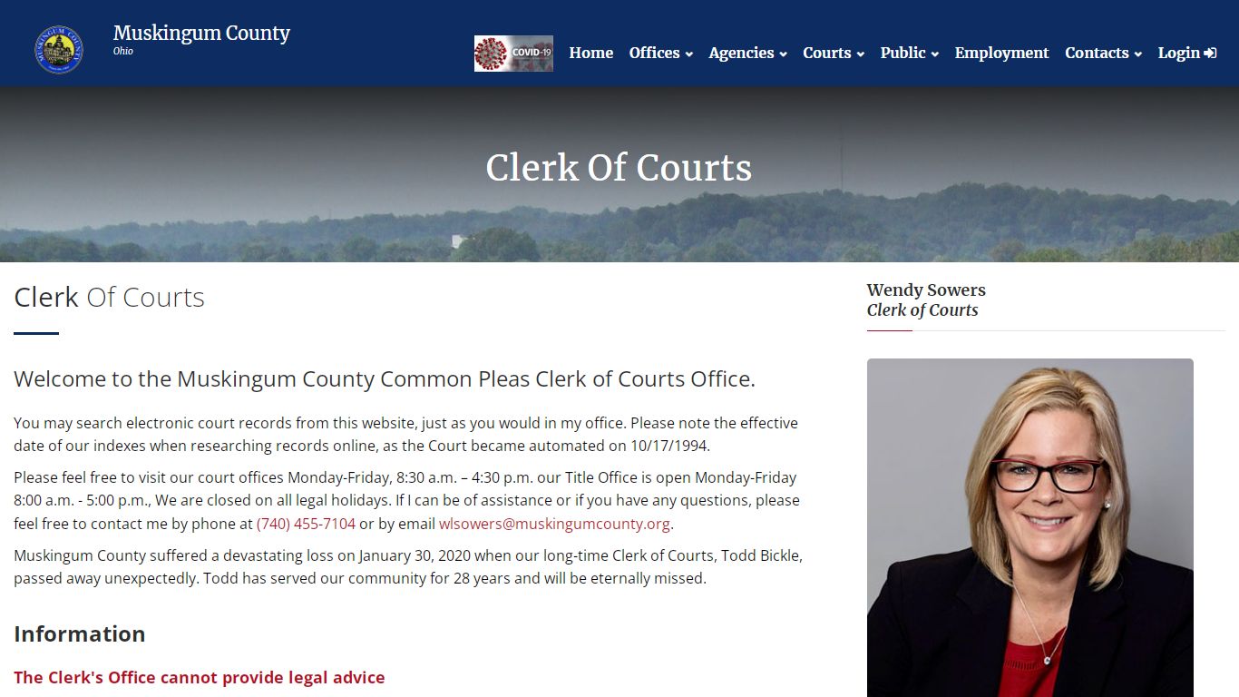 Muskingum County Clerk Of Courts - Common Pleas Court